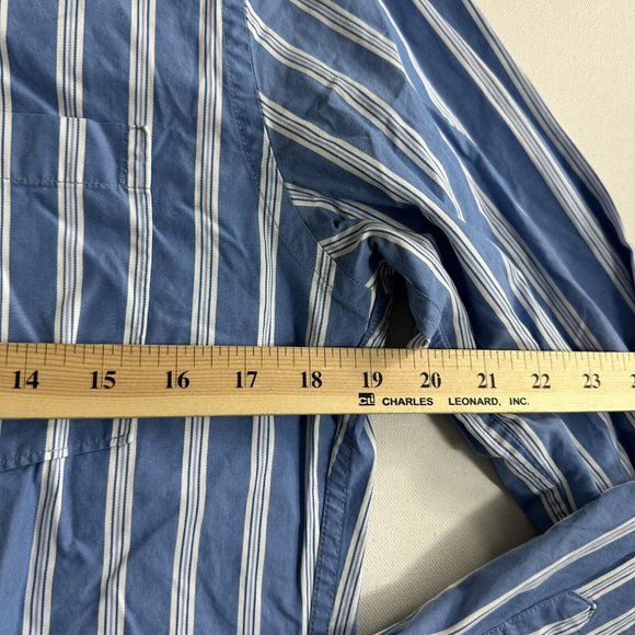 Abercrombie & Fitch Muscle Fit Button Down Long Sleeve Shirt Mens S Blue Striped - Picture 10 of 10